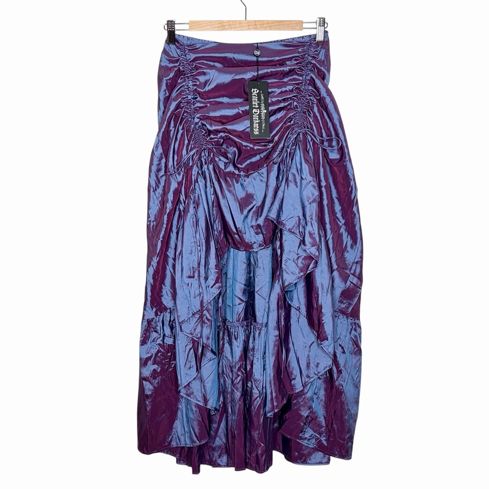 Scarlet Darkness Gothic Chameleon High Low Skirt Purple Small Pirate Renaissance